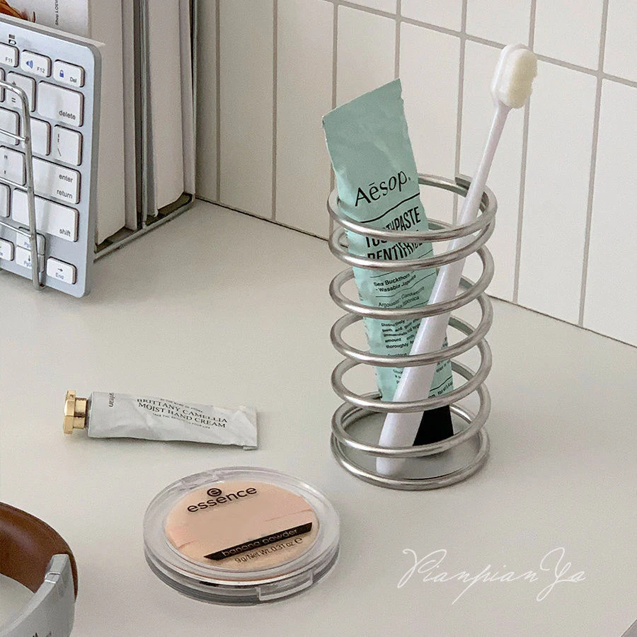 Home Bathroom Supplies - Stainless Steel Toothbrush Holder Metal Bathroom