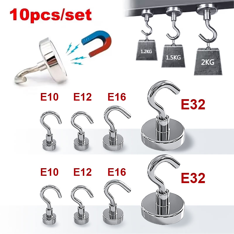 Home Bathroom Key - 10PCS Strong Magnet Hooks Multi-Purpose Storage