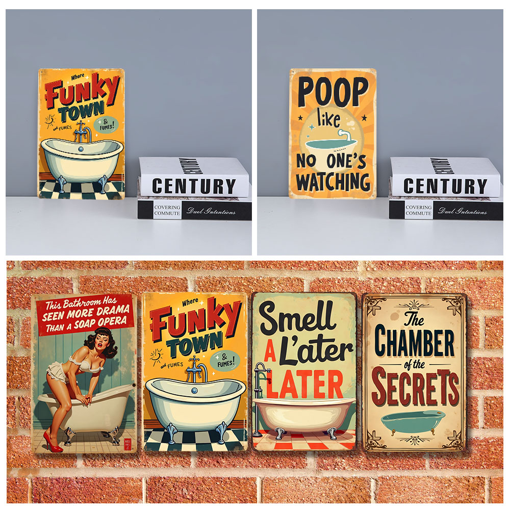 Funny Bathroom Rules Vintage M - đánh giá và giá Home Bathroom Decor Ideas