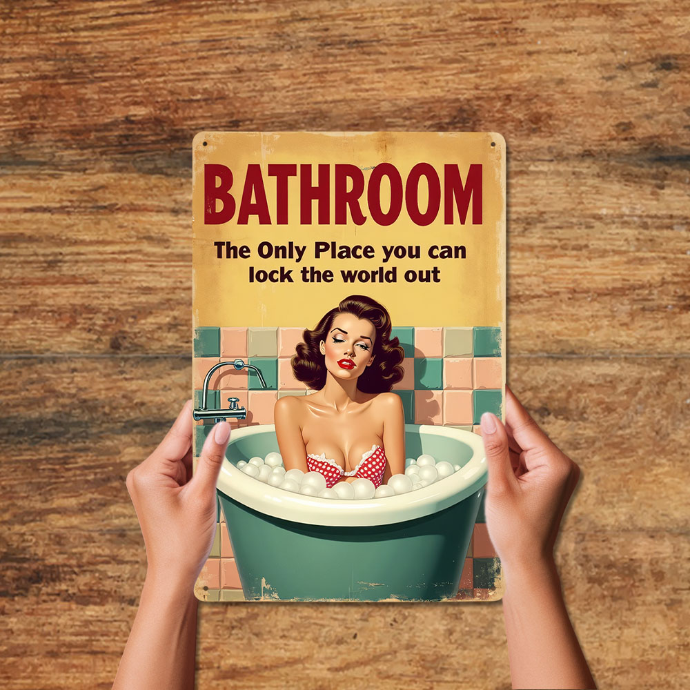 Funny Bathroom Rules Vintage M - đánh giá và giá Home Bathroom Decor Ideas