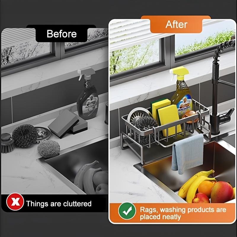 Sponge Drainer Rack With Towel - đánh giá và giá Tiny Home Bathroom Kitchen