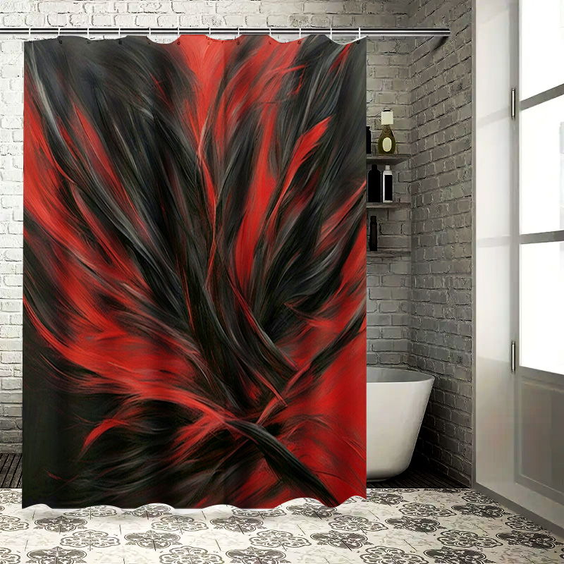 Red and Black Abstract Print S - đánh giá và giá Home Bathroom Decor Ideas