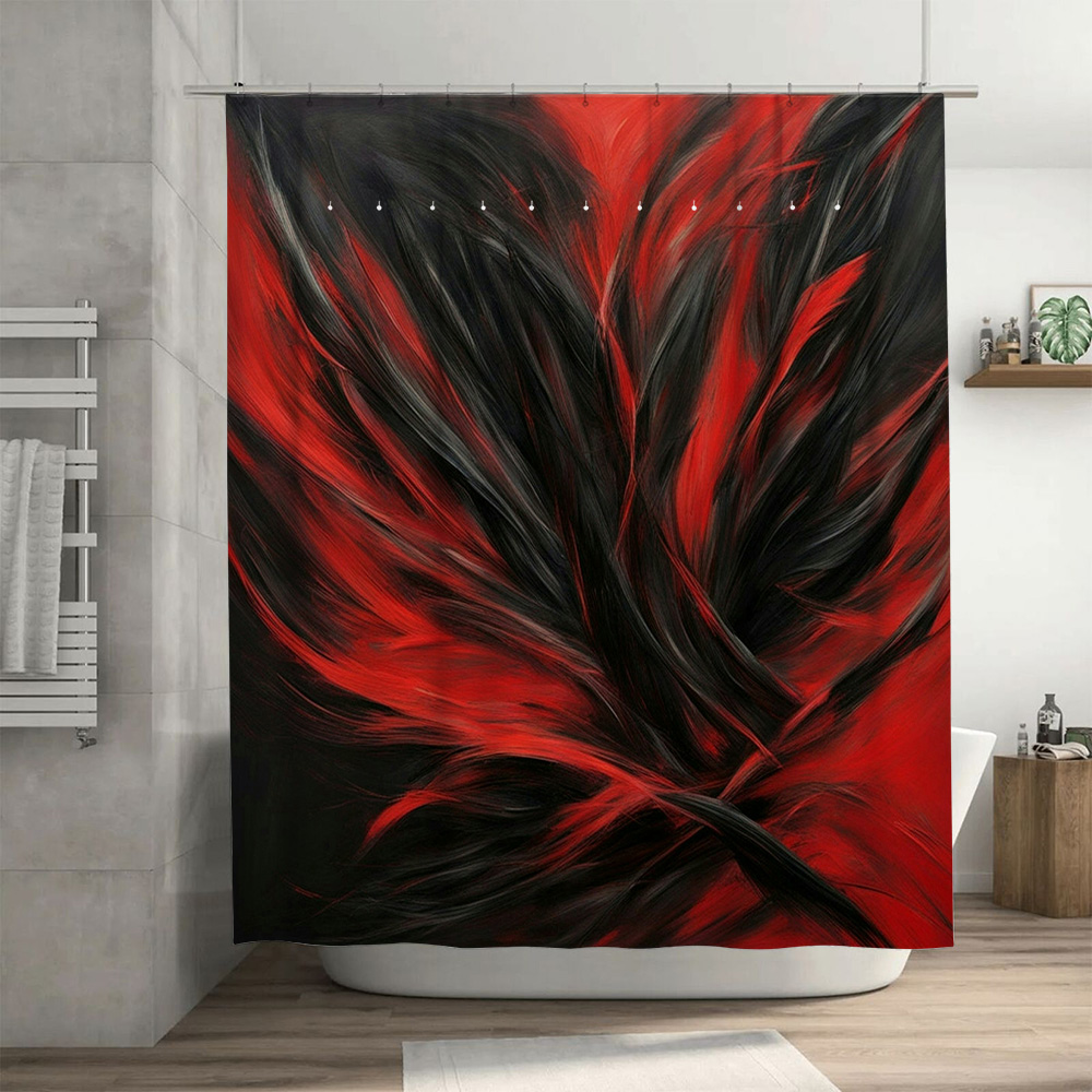 Red and Black Abstract Print S - đánh giá và giá Home Bathroom Decor Ideas