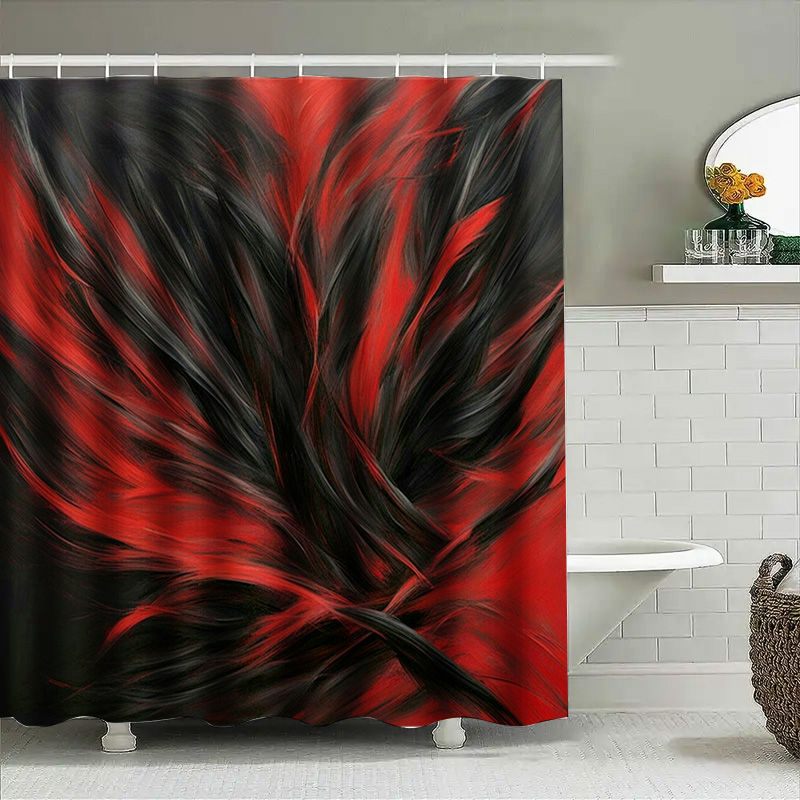 Red and Black Abstract Print S - đánh giá và giá Home Bathroom Decor Ideas