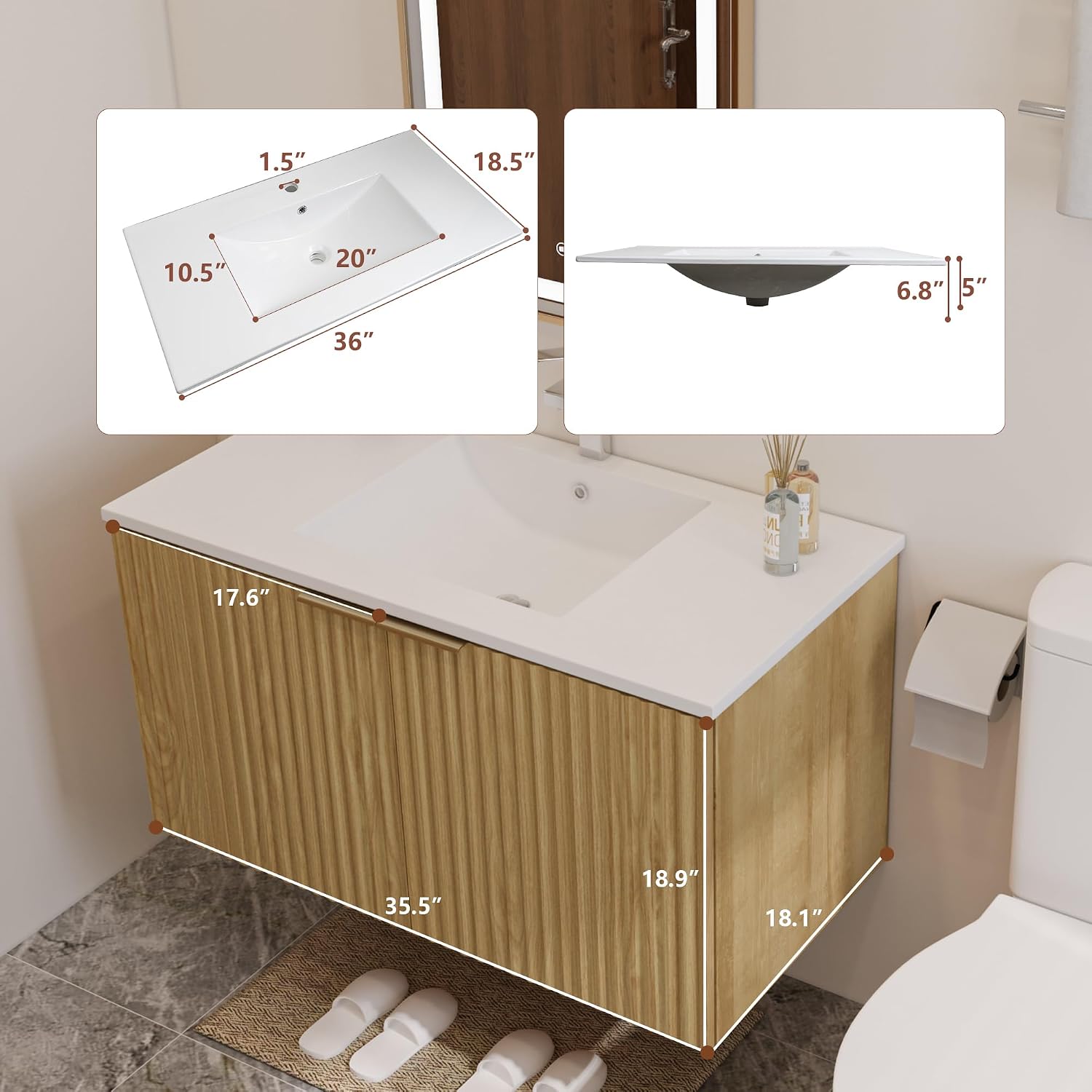 Modern Floating Bathroom Vanit - đánh giá và giá Home Bathroom Cabinets