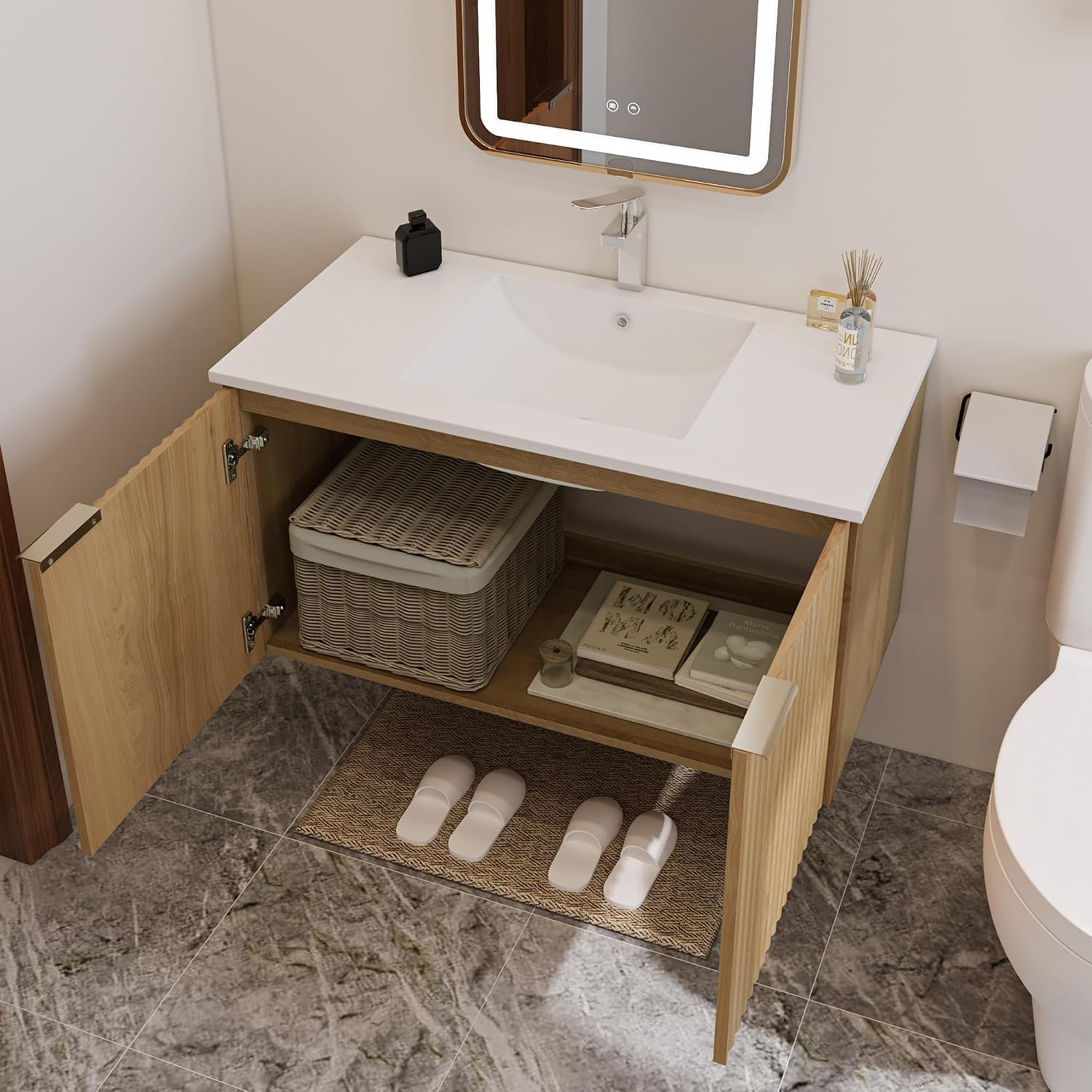 Modern Floating Bathroom Vanit - đánh giá và giá Home Bathroom Cabinets
