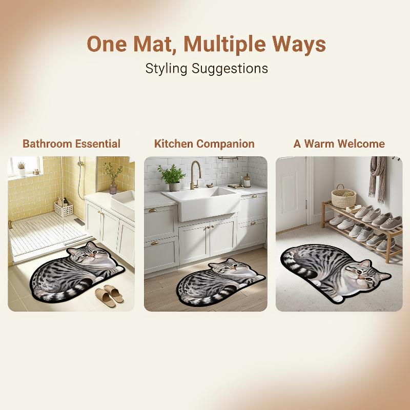 Diatomite Bath Mat Lovely Cat  - đánh giá và giá Home Bathroom Decor Ideas