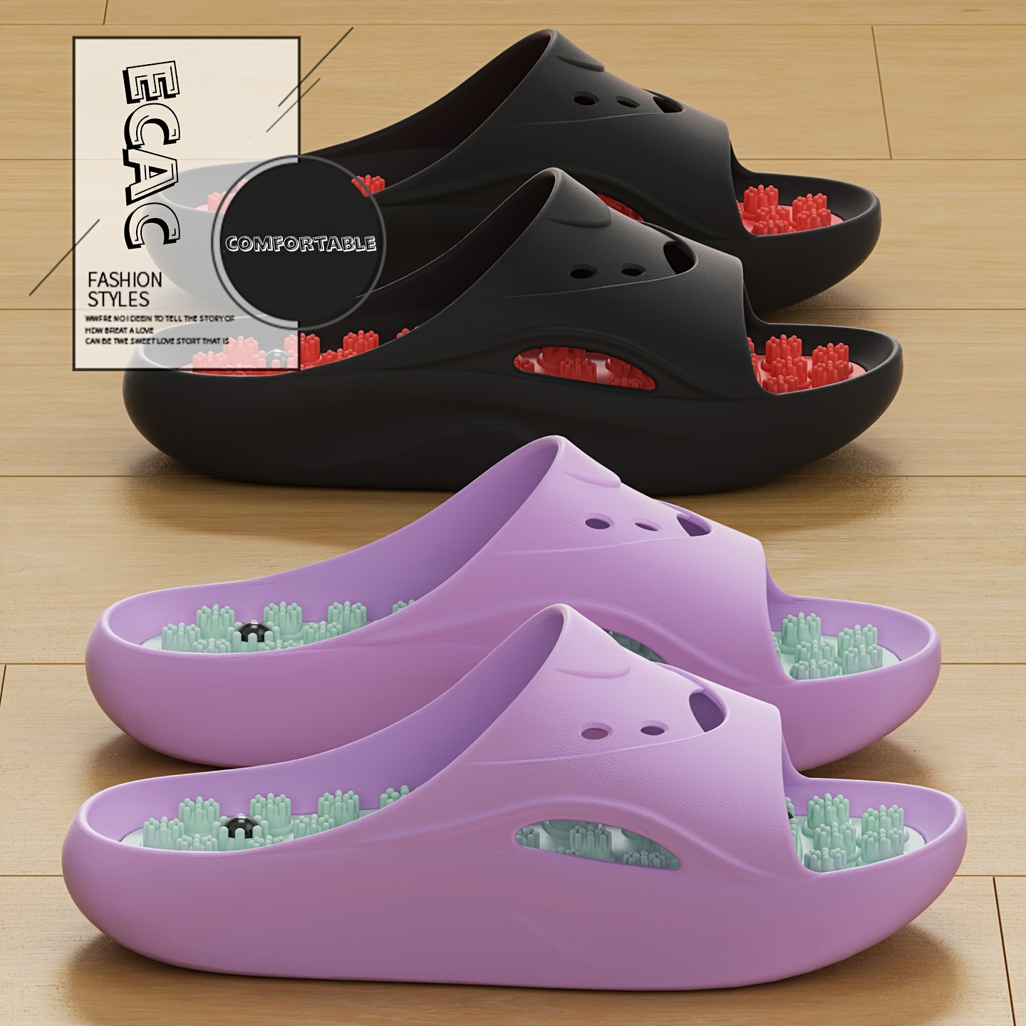 Women Men EVA Massage Slippers - đánh giá và giá Home Bath