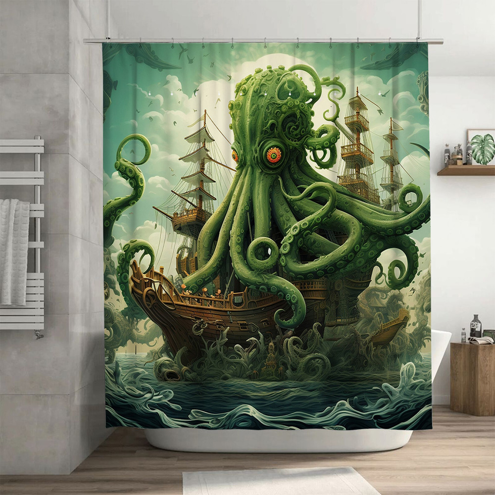Octopus Ship Shower Curtain Su - đánh giá và giá Home Bathroom Decor Ideas