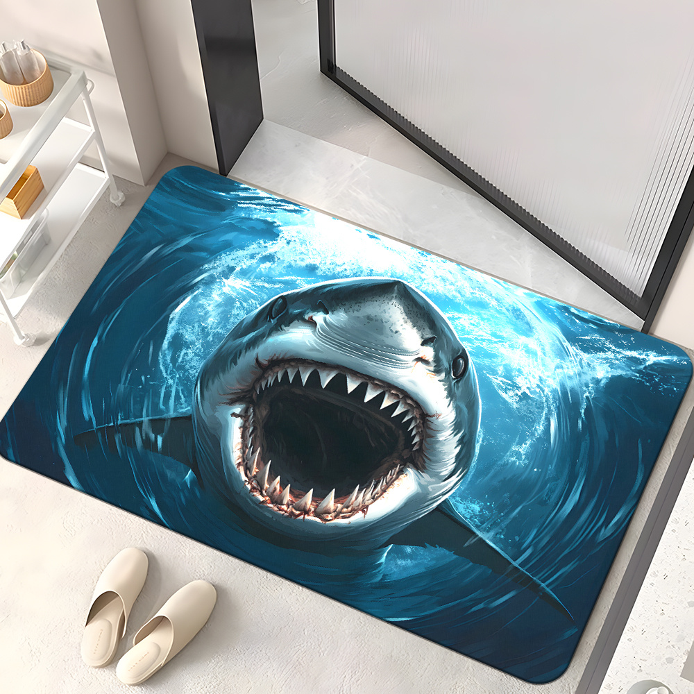 Durable Shark Print Doormat Ma - đánh giá và giá Home Bathroom Decor Ideas
