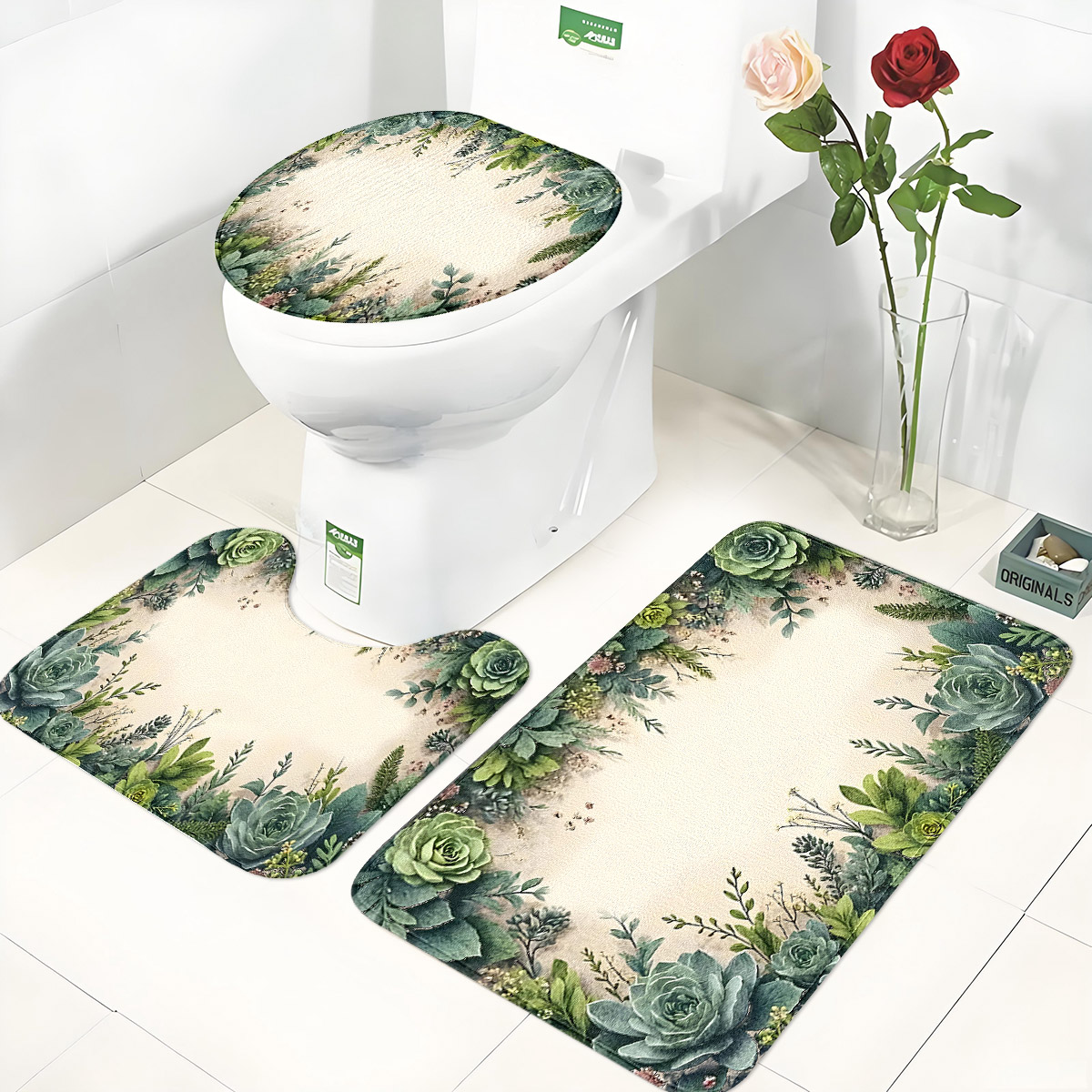 Retro Succulent Bathroom Three - đánh giá và giá Zara Home Bathroom Mat