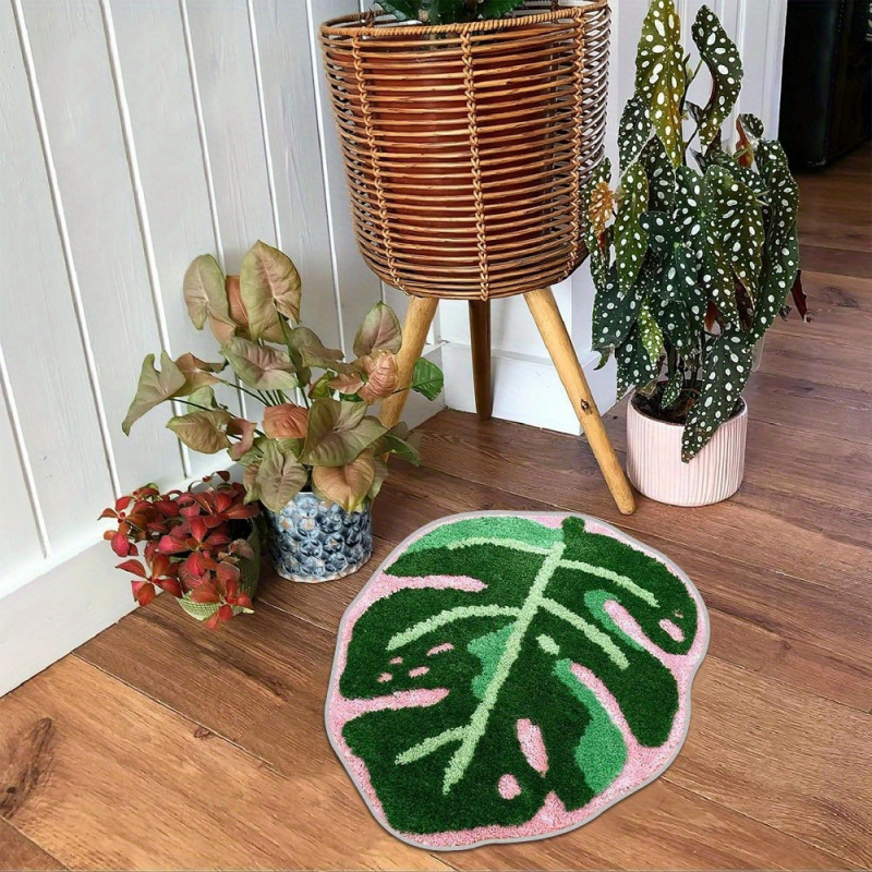 VIKAMA Pink Tropical Leaf Plus - đánh giá và giá Zara Home Bathroom Mat