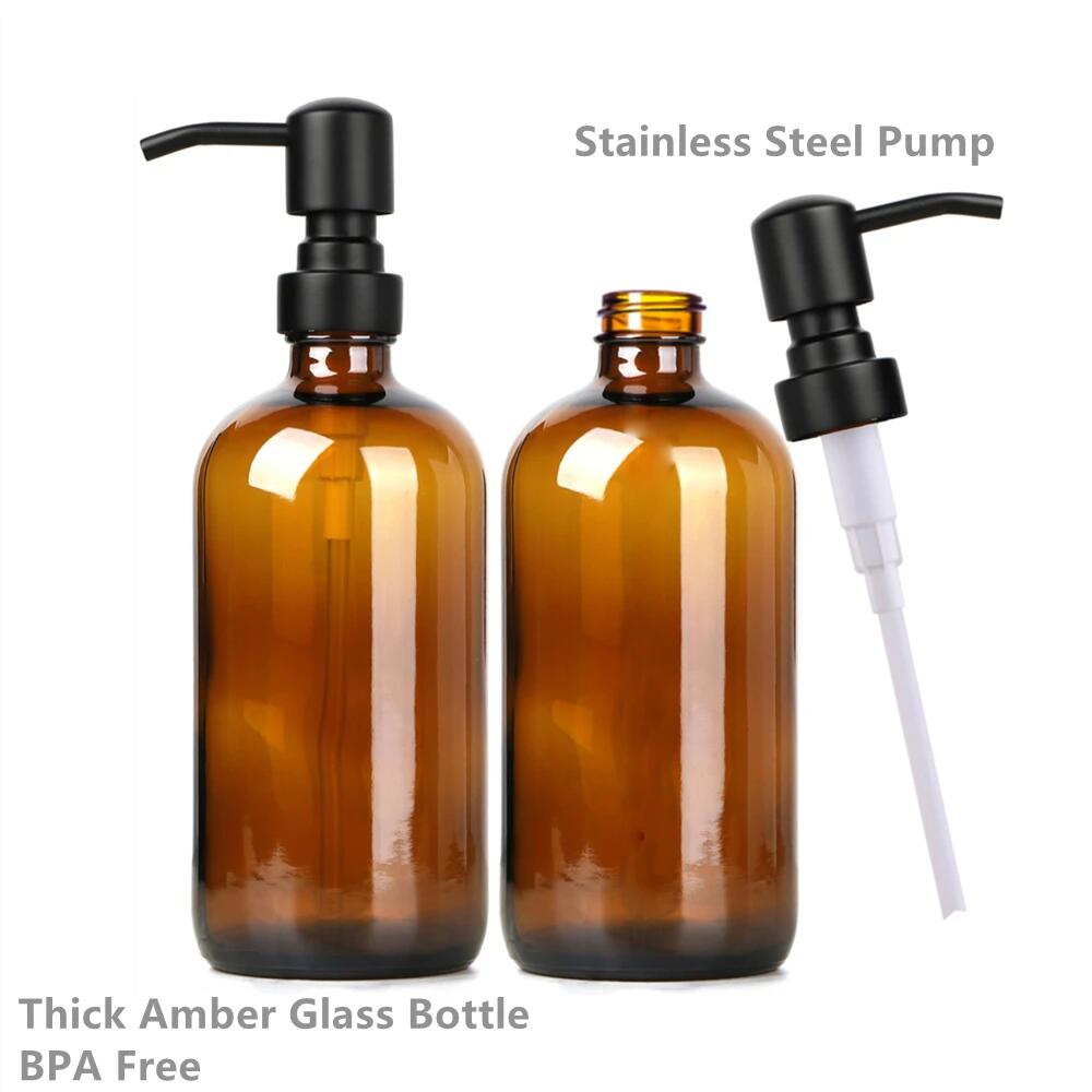 Amber Glass Soap Dispenser wit - đánh giá và giá Home Bathroom Soap Dispenser