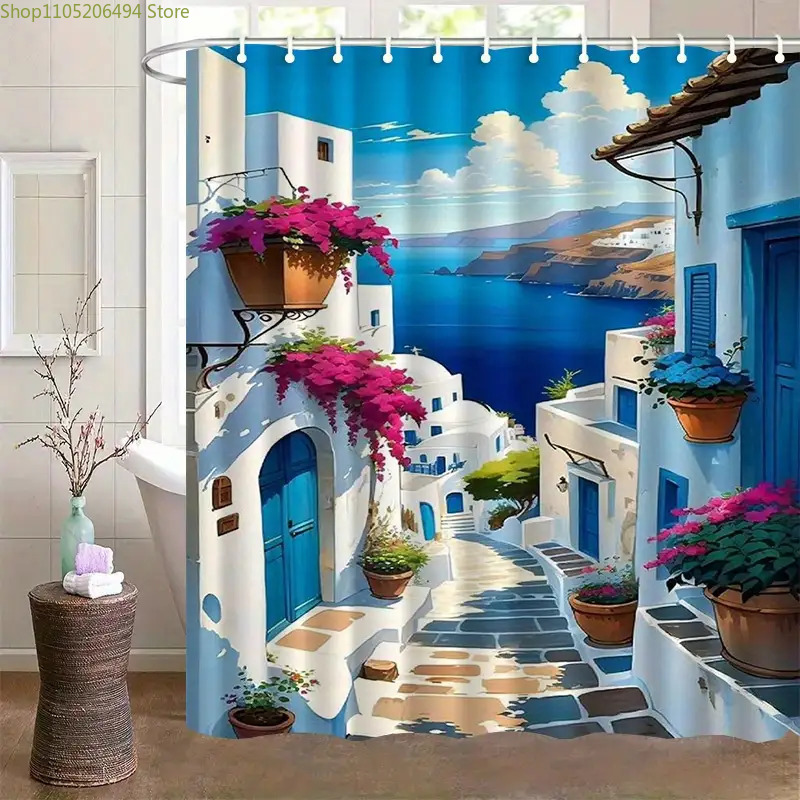 Santorini Greek Island Shower  - đánh giá và giá Home Bathroom Decor Ideas