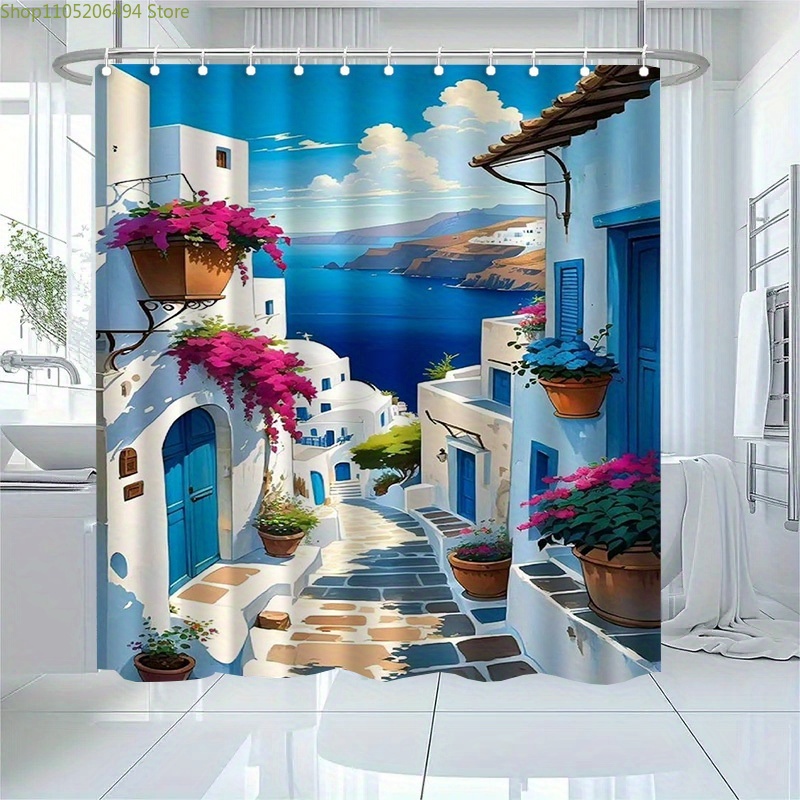 Santorini Greek Island Shower  - đánh giá và giá Home Bathroom Decor Ideas