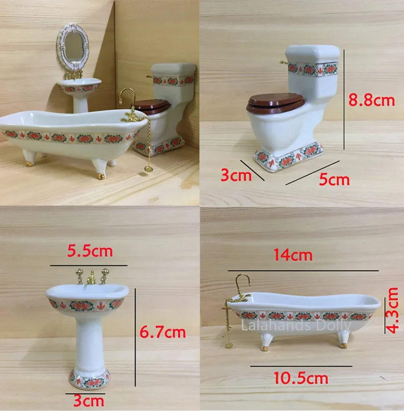 4 Cái/bộ Nhà Búp Bê Mini Sáng  - đánh giá và giá Home Bathroom Supplies