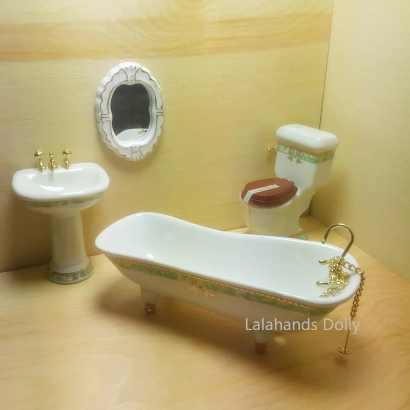 4 Cái/bộ Nhà Búp Bê Mini Sáng  - đánh giá và giá Home Bathroom Supplies