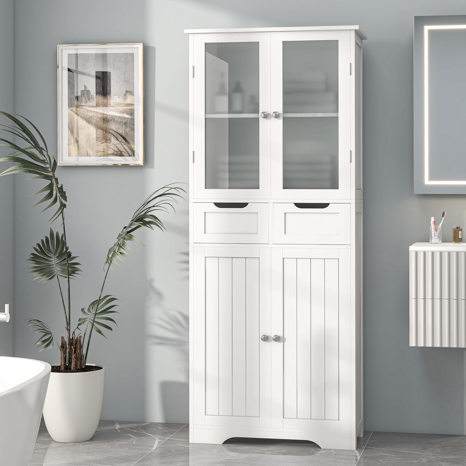 Tall Bathroom Storage Cabinet  - đánh giá và giá Home Bathroom Cabinets