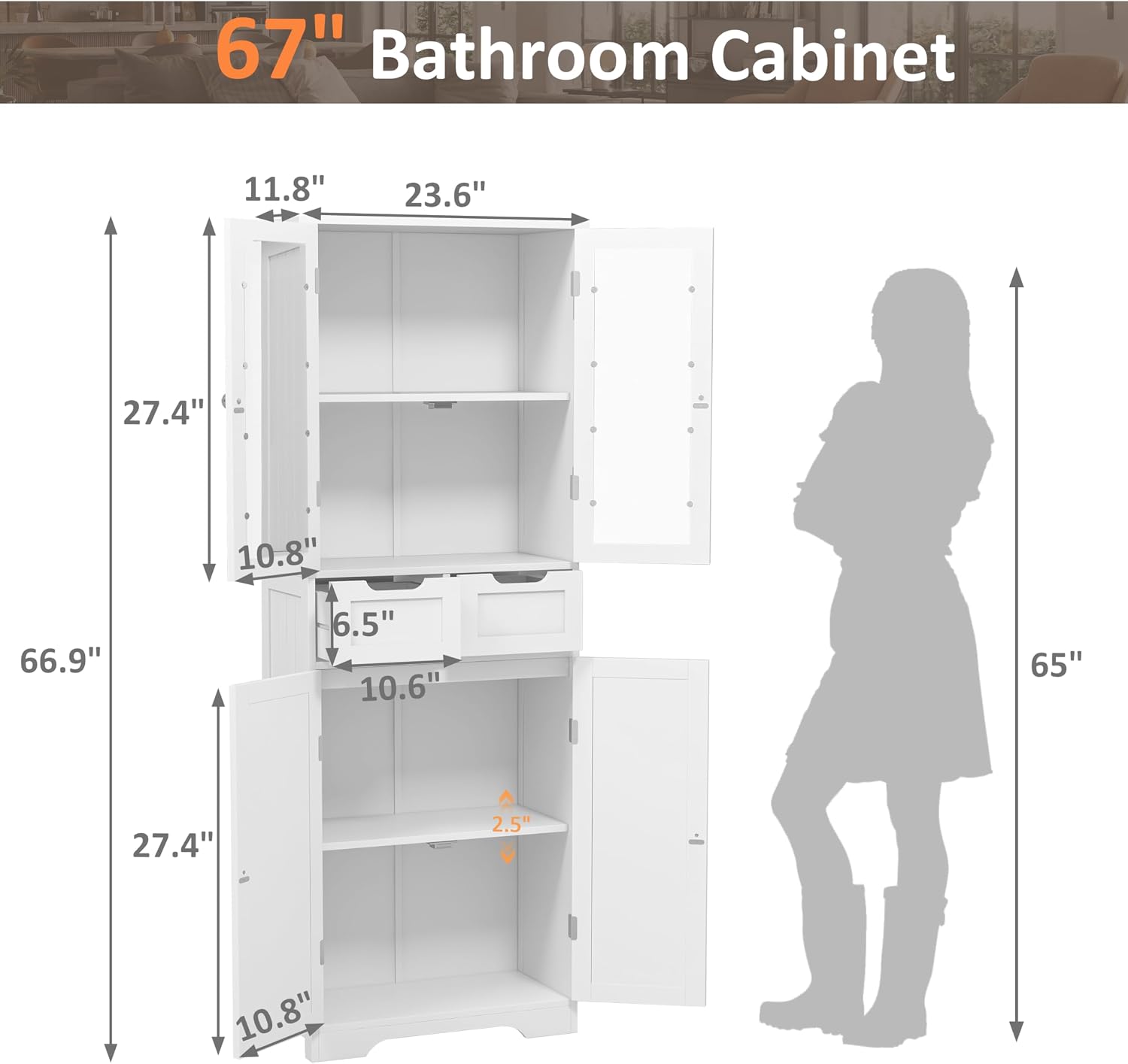 Tall Bathroom Storage Cabinet  - đánh giá và giá Home Bathroom Cabinets