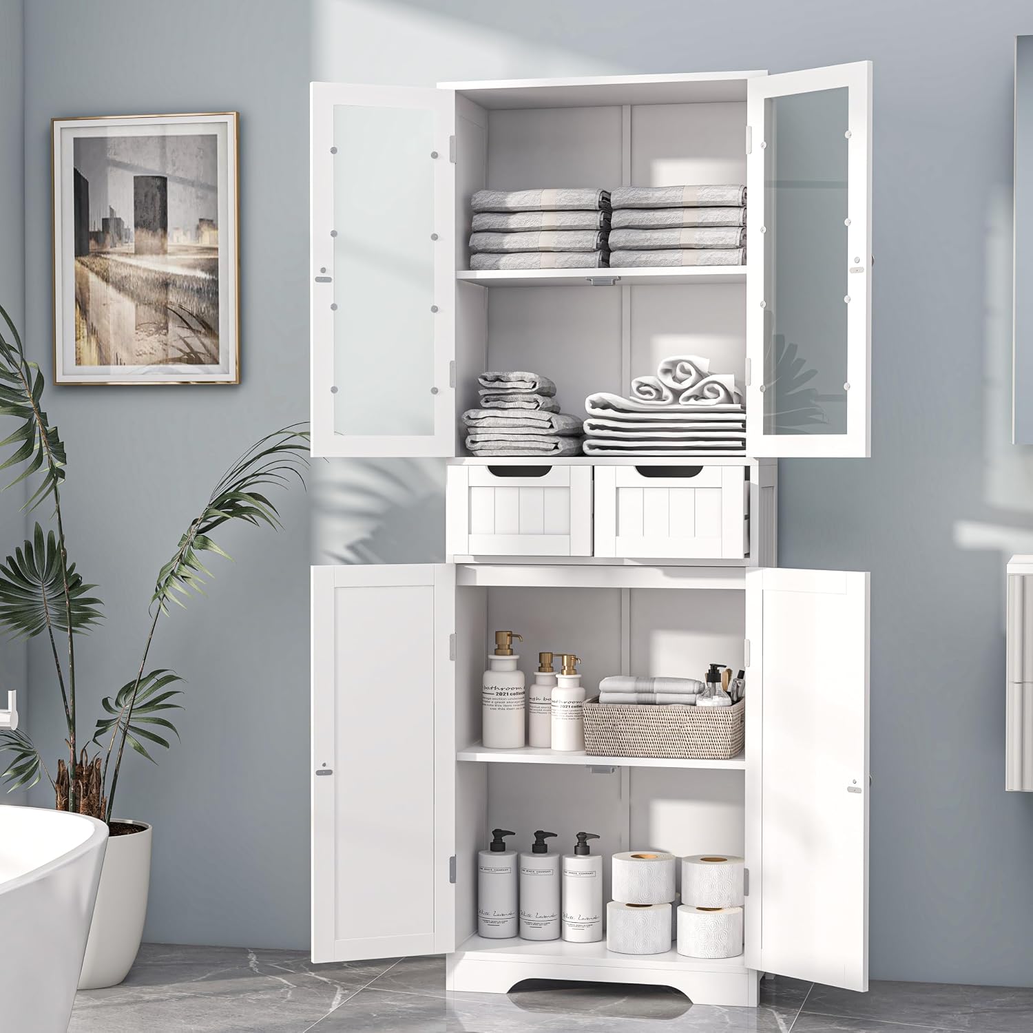 Tall Bathroom Storage Cabinet  - đánh giá và giá Home Bathroom Cabinets