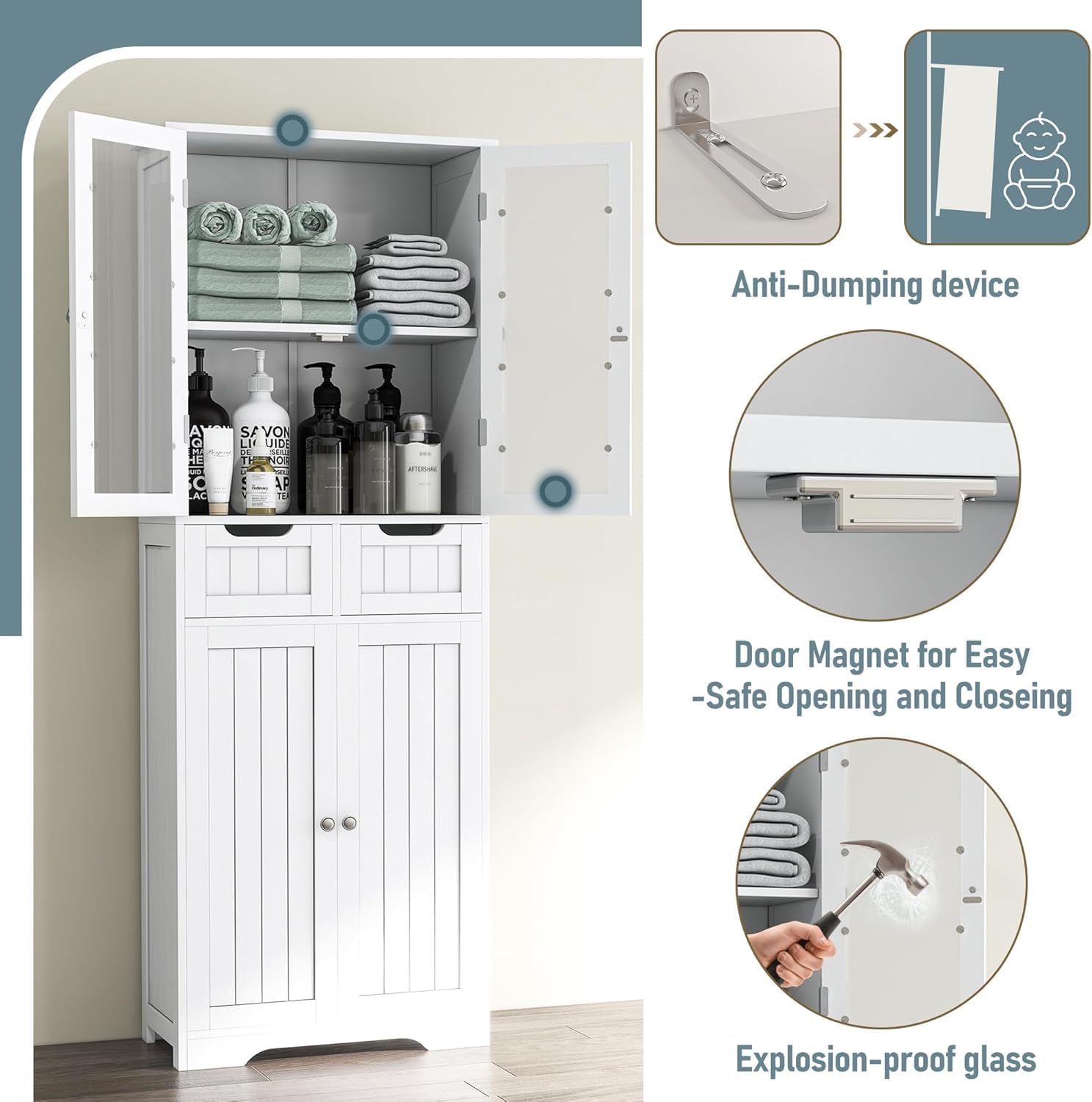 Tall Bathroom Storage Cabinet  - đánh giá và giá Home Bathroom Cabinets